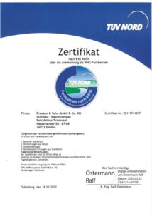 WHG Zertifikat Maerz 2022